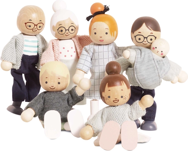 Le Toy Van puidust nukumaja nukkude perekond (7 tk)