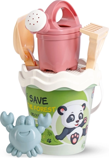 Androni recycled pastel sand set with watering can, 6 pieces