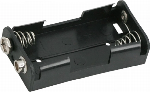 Battery holder for 2 AA batteries with a 9V connector