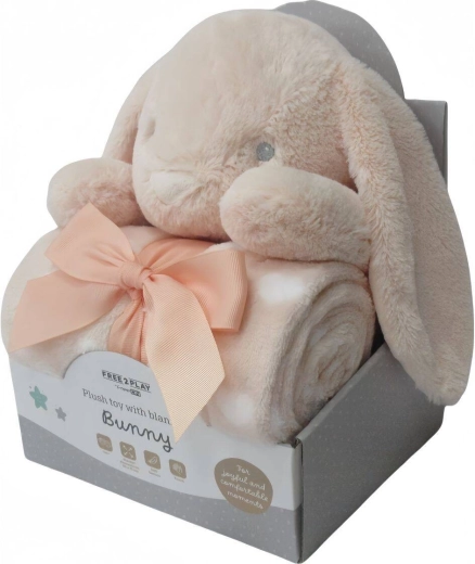 Freeon free2play plush bunny with blanket bunny peach - 1 piece