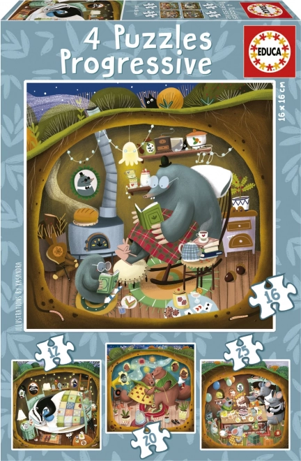 Puzzle Metsalood 4-ühes