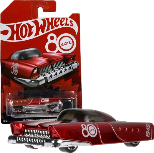 Hot Wheels Mattel Dream Mobile rubiinpunane klassikaline mudel Matteli 80. aastapäevaks