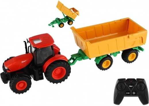 ZETOR Tractor with Flatbed Trailer, Remote Controlled, 42 cm, 2.4 GHz, Light and Sound, Rechargeable Battery
