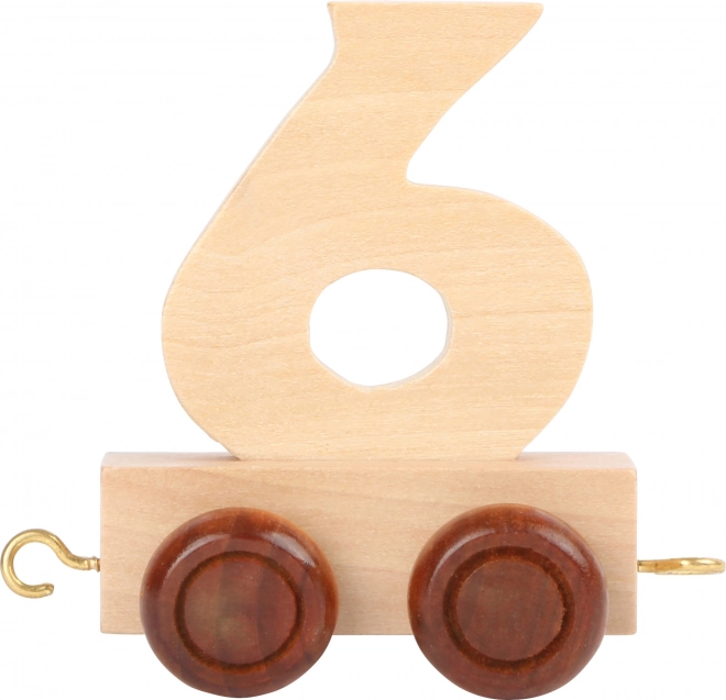 Wooden Train Set Carriage – Natural Number 6