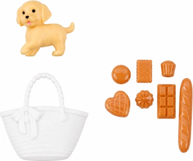Puppy, handbag and snack accessories