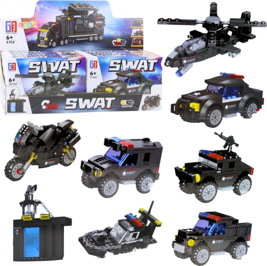 SWAT Construction Set – Vehicles and Transport 2‑in‑1 (92–117 pieces)