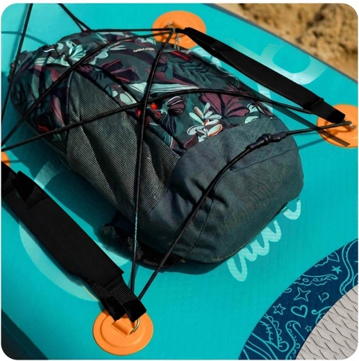Gear secured under the bungee
