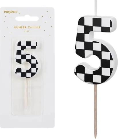 Birthday cake candle number 5 (mix) 5.5 cm - 1 piece
