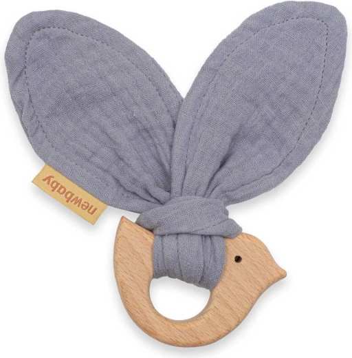 New Baby Bird teether with little bird, grey