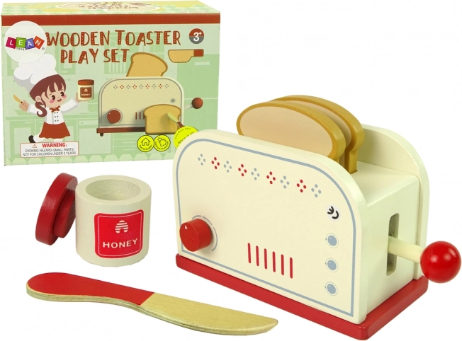 Wooden Toaster with Kitchen Accessories for Children