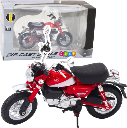 Retro red metal motorcycle 1:12