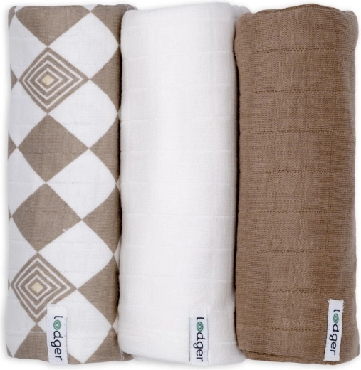 Lodger swaddler solid matcha, 3 tk komplekt 70 × 70 cm buffalo