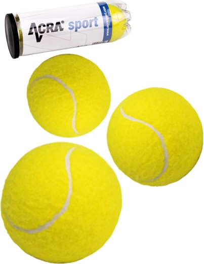 ACRA vabaaja tennisepallid, kollased – 3 tk purgis