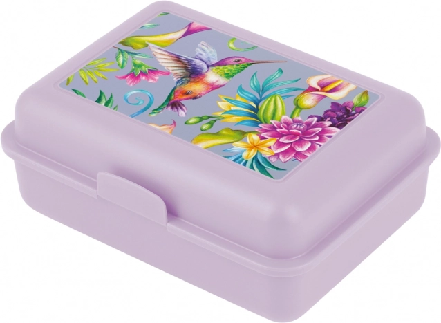 Purple Lunchbox with Hummingbird Design