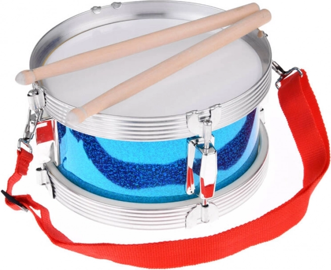 Children's drum with metal rim and strap