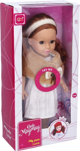 Doll with Basket 36 cm - 1 piece