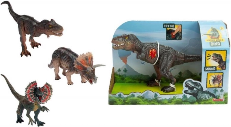 Häälitsev dinosaurus – T-Rex, Triceratops, Dilophosaurus