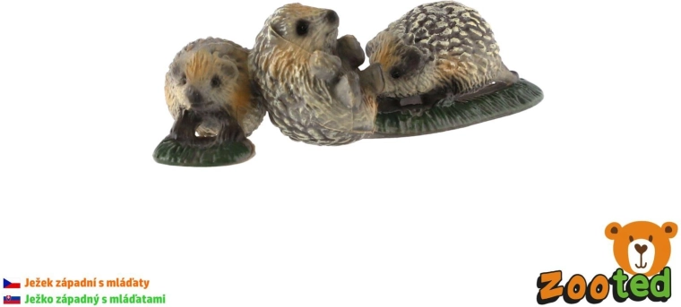 Western hedgehog figurine with young