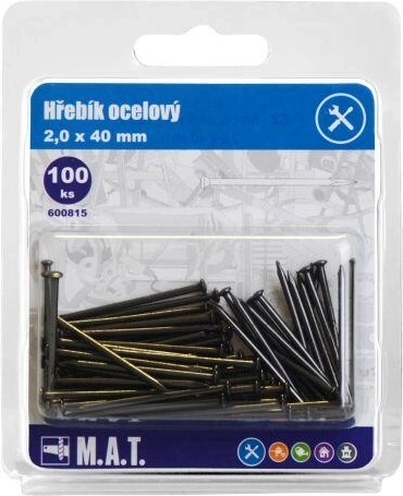 Terasnaelad 40 × 2,0 mm (100 tk)