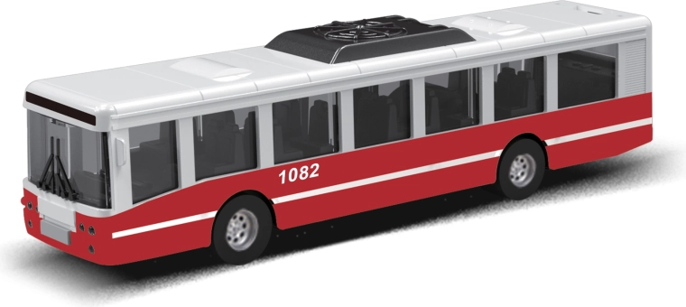 MHD-buss inertspiduriga 16 cm – punane