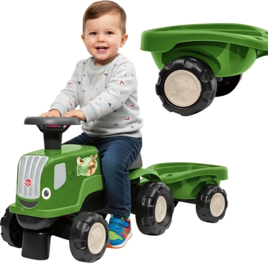 Tõukeauto traktor haagisega BIRDY FARM, roheline, 1–3 aastat – FALK