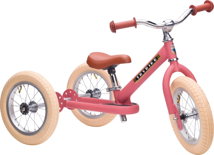 Trybike laste jooksuratas 2in1 kolmerattaline/tasakaaluratas roosa matt