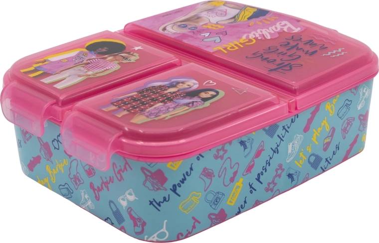 Barbie snack box with divided compartment