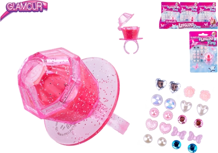 Glamour beauty set with ring and sticker earrings