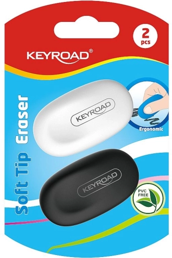Pehme kustutuskumm KEYROAD, ergonoomiline, 2 tk