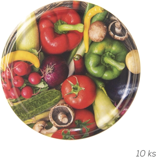 Metal canning lid TO 82 Bio with vegetable design (10 pcs)