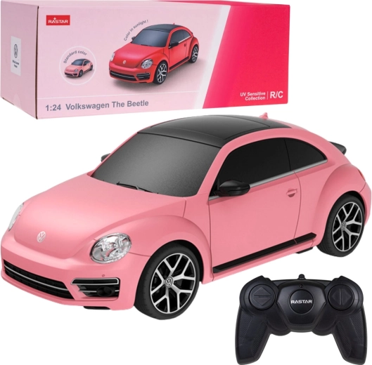 RC car VOLKSWAGEN Beetle 1:24 Rastar pink with UV color change