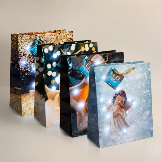 LED gift bag with 10 cool white LEDs - 1 piece