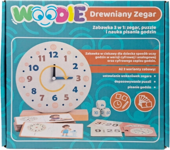 Puidust õppekell WOODIE 3in1