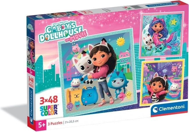 Pusle Gábby võlumaagiline majake 3×48 tükki CLEMENTONI