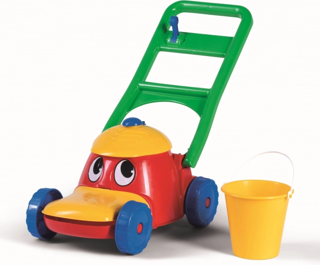 Rõõmsameelne plastist muruniiduk lastele