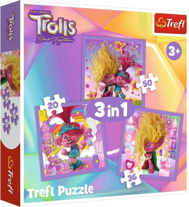 Trefl Puzzle Trolls 3-in-1 – Meet the Trolls (20, 36 and 50 pieces)
