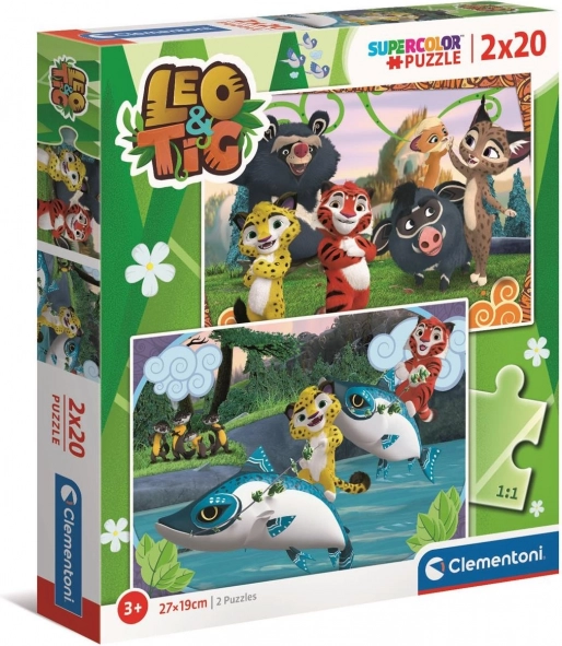 Clementoni pusle Leo ja Tig 2×20 tükki