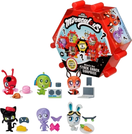 Miraculous Shack Stack Surprise mini dome with Kwami figure and accessories - 1 piece
