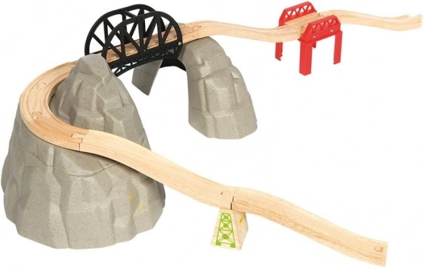 Puidust rongiraja komplekt mägiraudteega