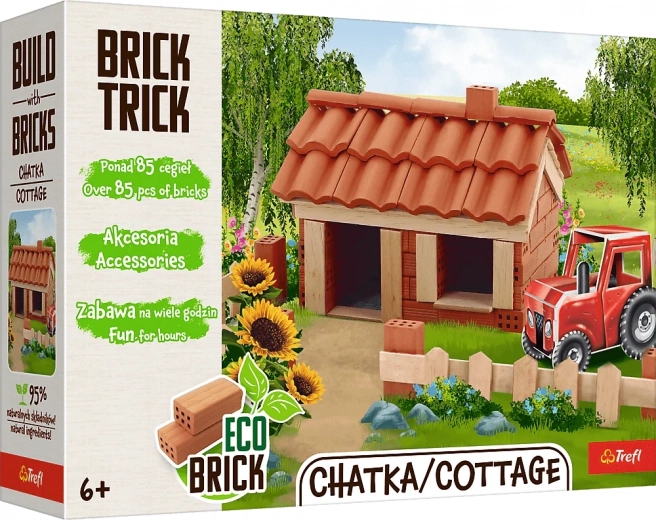 Trefl Brick Trick Eco Cottage – building set made of real mini bricks (85 pieces)