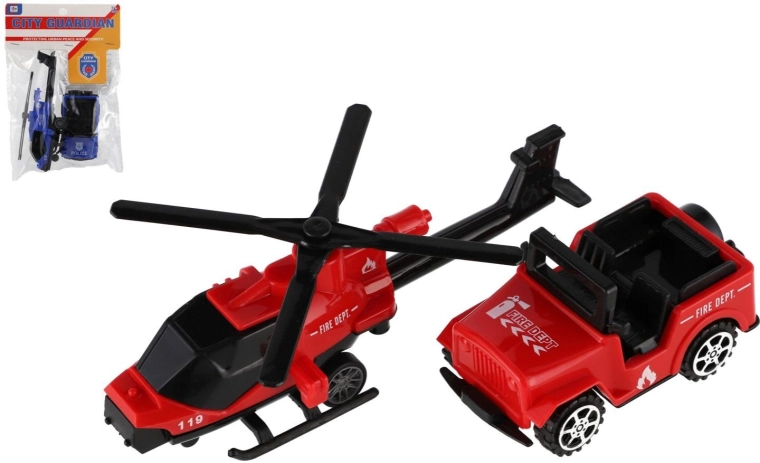Päästeteenistuse sõidukite ja helikopteri komplekt