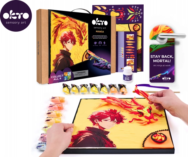 OKTO manga motiiv elementidest Tuli – kunstikomplekt 30 × 40 cm