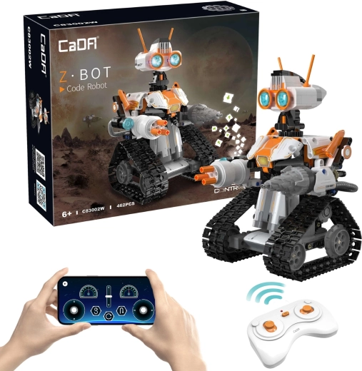 CaDA z.BOT Code Robot kaugjuhtimisega LED-tuledega robot