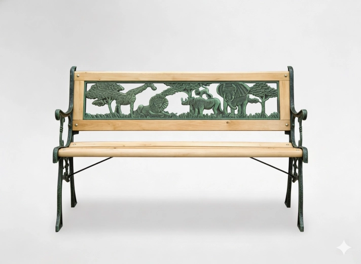 Laste aiapink 82 × 39 × 50 cm puidust ja malmist