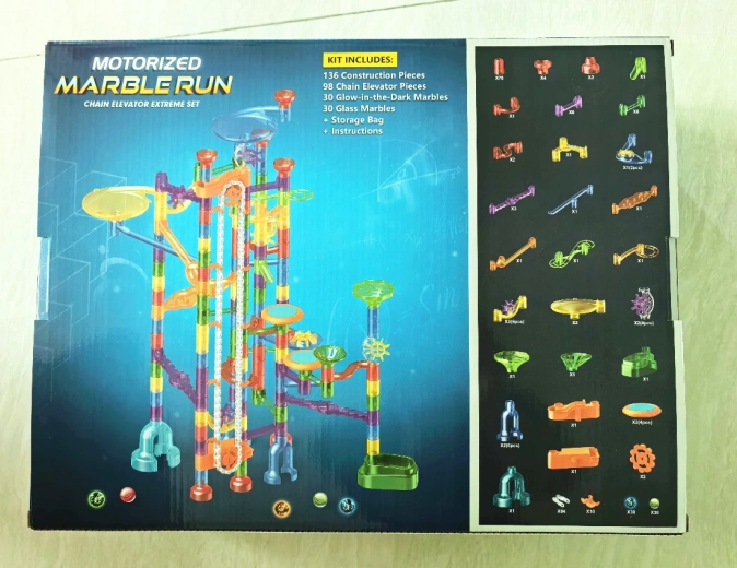Glow-in-the-dark marble run 294 pieces
