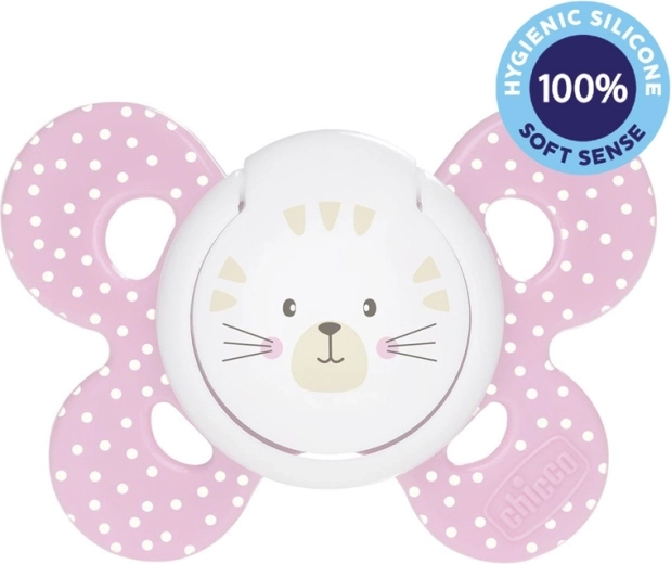 CHICCO pacifier Physio Comfort silicone 6–16 months – cat, 1 pc