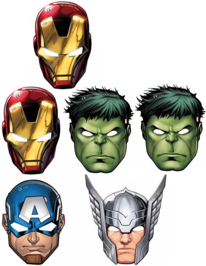 Marvel Avengers paper masks 6 pcs