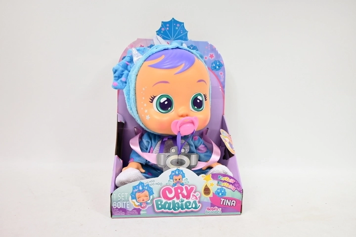 Cry Babies Fantasy interaktiivne nukk Tina – sinine tritseratops