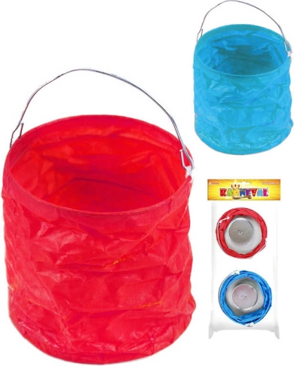 Mini oval crinkled paper lanterns - set of 2 pcs