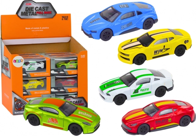 Die-cast car 1:43 with drive and rubber wheels